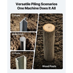 Käsikäyttöinen terästolpanlyöjä aitatolpille sisähalkaisija 6,1 tuumaa suuri kahva