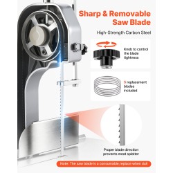 Sähköinen lihasaha 650W ruostumaton työtaso 315x460 mm 110 mm leikkuupaksuus ammattikäyttöön