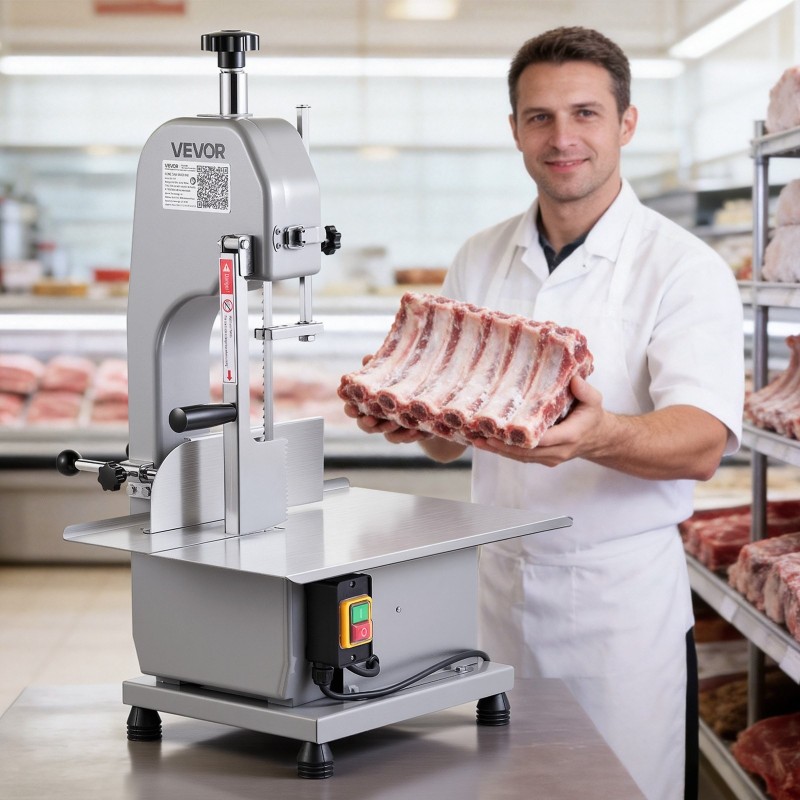 Sähköinen lihasaha 650W ruostumaton työtaso 315x460 mm 110 mm leikkuupaksuus ammattikäyttöön