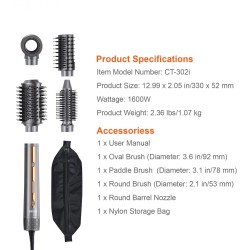 Kuumailmamuotoilija nelitoiminen kolme harjaa yksi suutin ionitekniikka keraaminen pinnoite neljä lämpötilaa