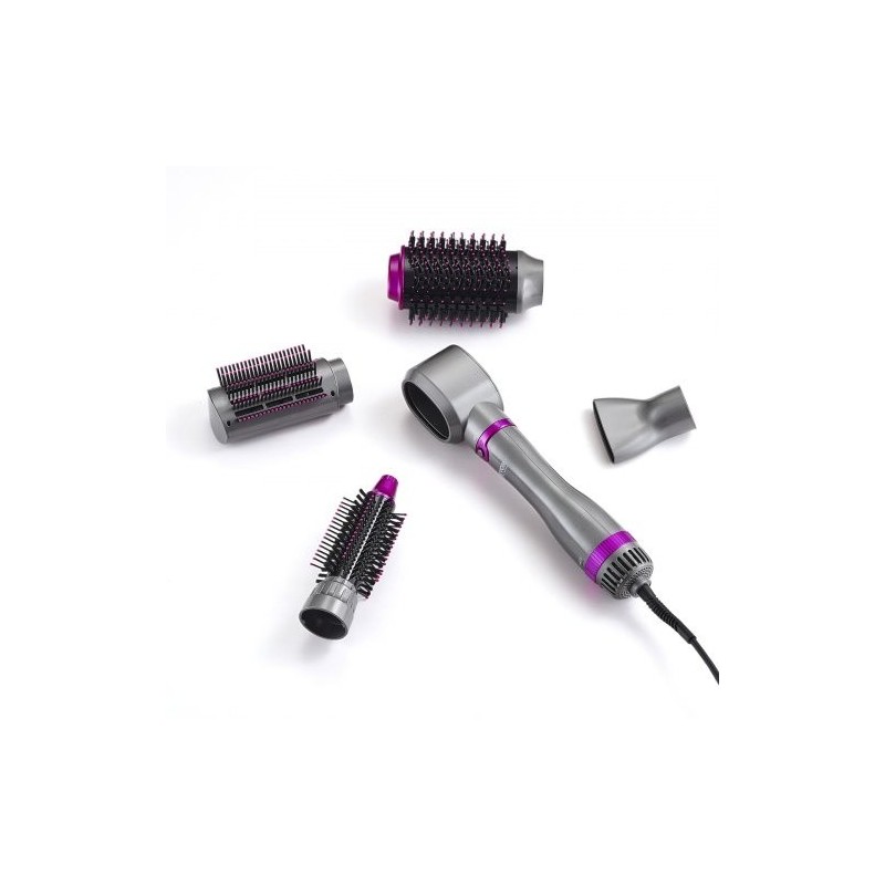 Hiustenkuivausharja viisi toimintoa keraaminen pinnoite ionitekniikka kolme harjapäätä kaksi suutinta