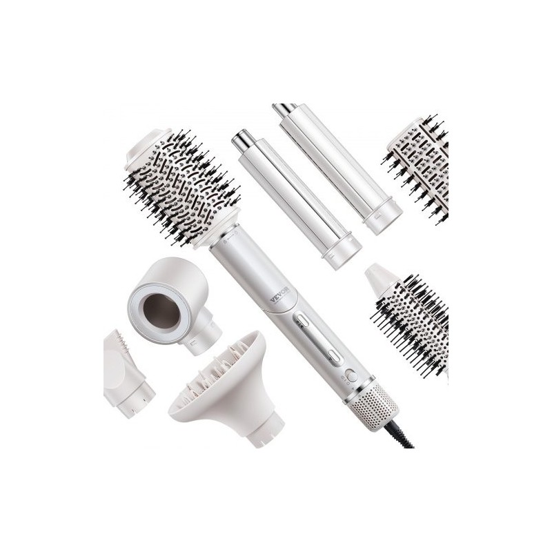 Kuumailmamuotoilija 7-in-1 4 harjapäätä 3 suutinta ioninen 1400W automaattinen kiharrus