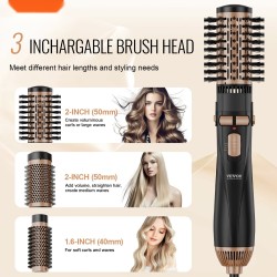 Kuuma-ilmaharja keraamisella pinnoitteella 3 harjapäätä 40 50 mm pyörivä harjapää 3 lämpöasetusta