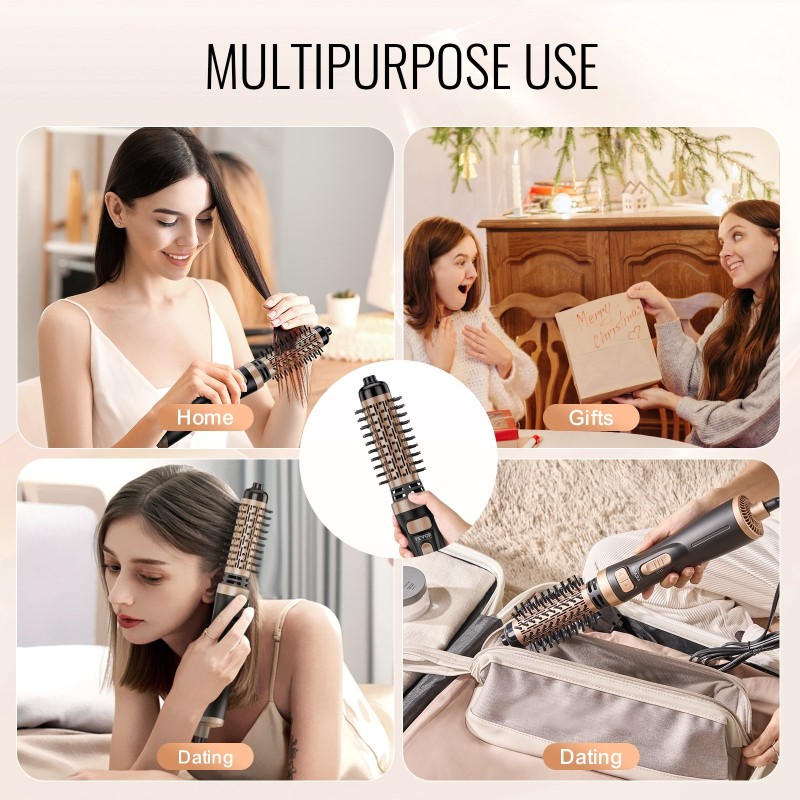 Pyörivä kuumailmaharja nelitoiminen keraamisilla 38 ja 50 mm harjapäillä negatiivisilla ioneilla