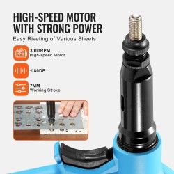 Pneumaattinen hydraulinen vetoniittipistooli 20.2 kN vetovoima 13 suutinta M3–M12