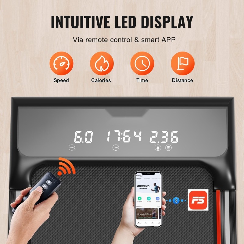 Kävelymatto työpöydän alle kolmen prosentin kaltevuudella 120 kilogramman kantavuus 2,5 hevosvoiman moottori