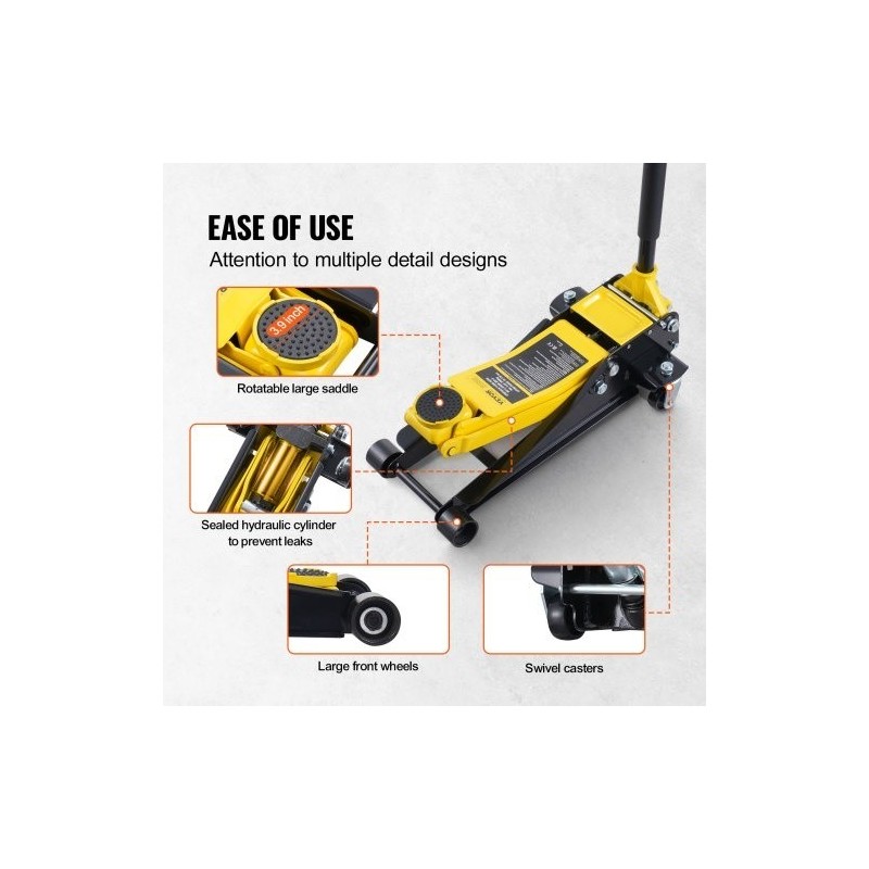 Matalaprofiilinen hydraulinen hallitunkki 1500 kg kaksoismäntä 75–470 mm rautarunko
