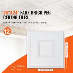 Kattopaneelit PVC-muovi 605×605 mm 12 kpl valkoinen kattoihin ja seiniin