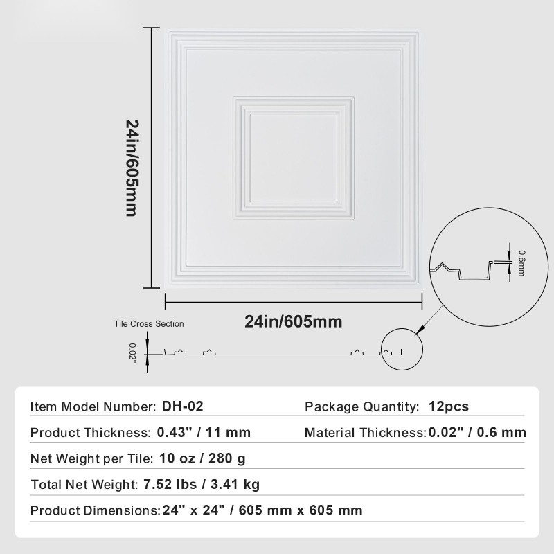 Kattopaneelit PVC-muovi 605×605 mm 12 kpl valkoinen kattoihin ja seiniin
