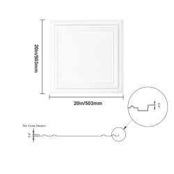 Kattopaneelit polystyreeni 503 x 503 mm 16 kpl sisäkattoon