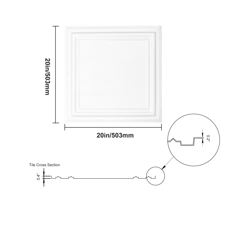 Kattopaneelit polystyreeni 503 x 503 mm 16 kpl sisäkattoon
