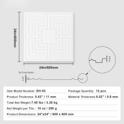 Kattopaneelit PVC-muovi 12 kpl 605 x 605 mm alaslaskettuihin kattoihin valkoinen