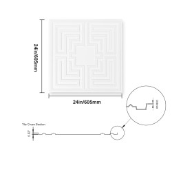 Kattopaneelit PVC-muovi 12 kpl 605 x 605 mm alaslaskettuihin kattoihin valkoinen
