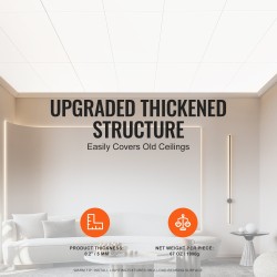 Kattopaneelit PVC-vaahtolevy 10 kpl 605x1213 mm 5mm paloluokka A valkoinen