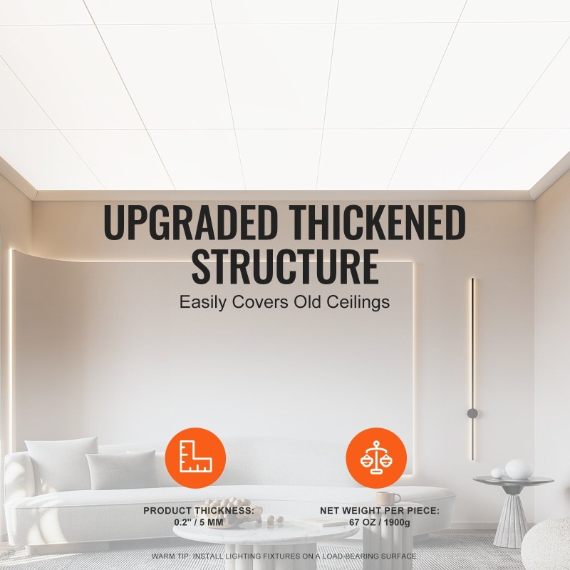 Kattopaneelit PVC-vaahtolevy 10 kpl 605x1213 mm 5mm paloluokka A valkoinen