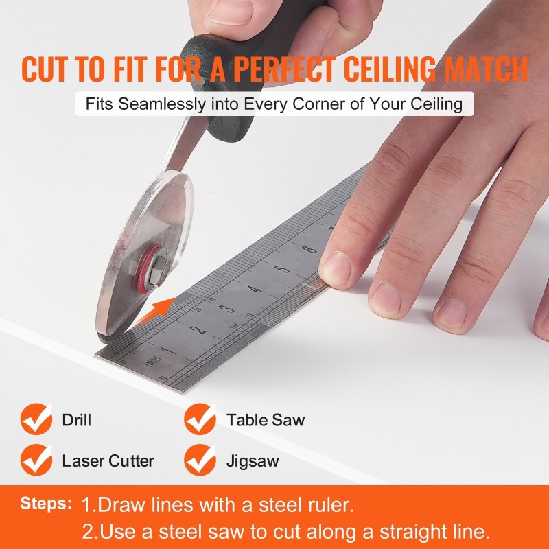 Kattopaneelit PVC-vaahtolevy 10 kpl 605x1213 mm 5mm paloluokka A valkoinen