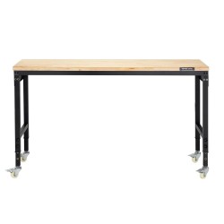 Säädettävä työpöytä tammikansi 1524 mm 907 kg kantava pistorasialla ja pyörillä