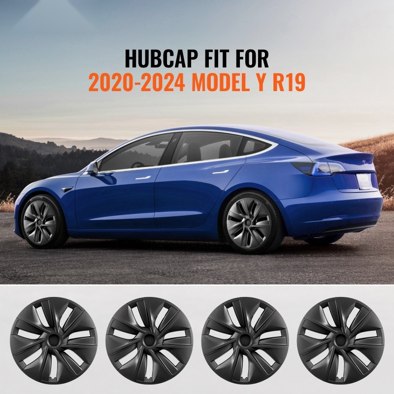 Pölykapselit 19-tuumaiset ABS PC komposiitti Tesla malli Y 2020–2023 napsautettava venttiiliaukolla