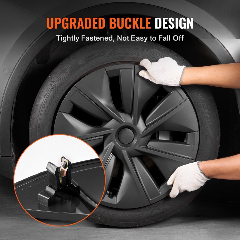 Pölykapselit 19-tuumaiset ABS PC komposiitti Tesla malli Y 2020–2023 napsautettava venttiiliaukolla