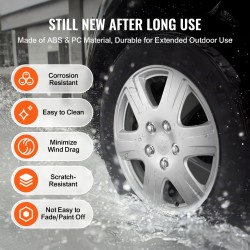 Vanteen suojakapselit 15 tuumaa ABS- ja PC-muovi naarmuuntumista kestävä painelukiinnitys venttiilireikä