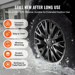 Vanteen suojakapselit 16 tuumaa ABS PC komposiitti napsahtava kiinnitys venttiilin reiällä