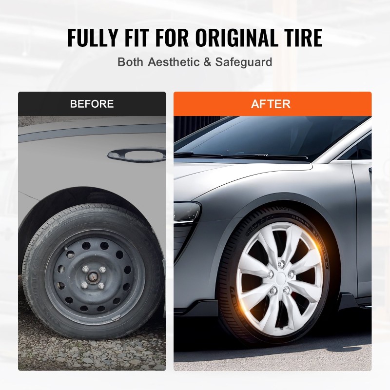 Täyskattavat muoviset 16-tuuman vannekapselit pikalukittuva kiinnitys ympärivuotiseen käyttöön