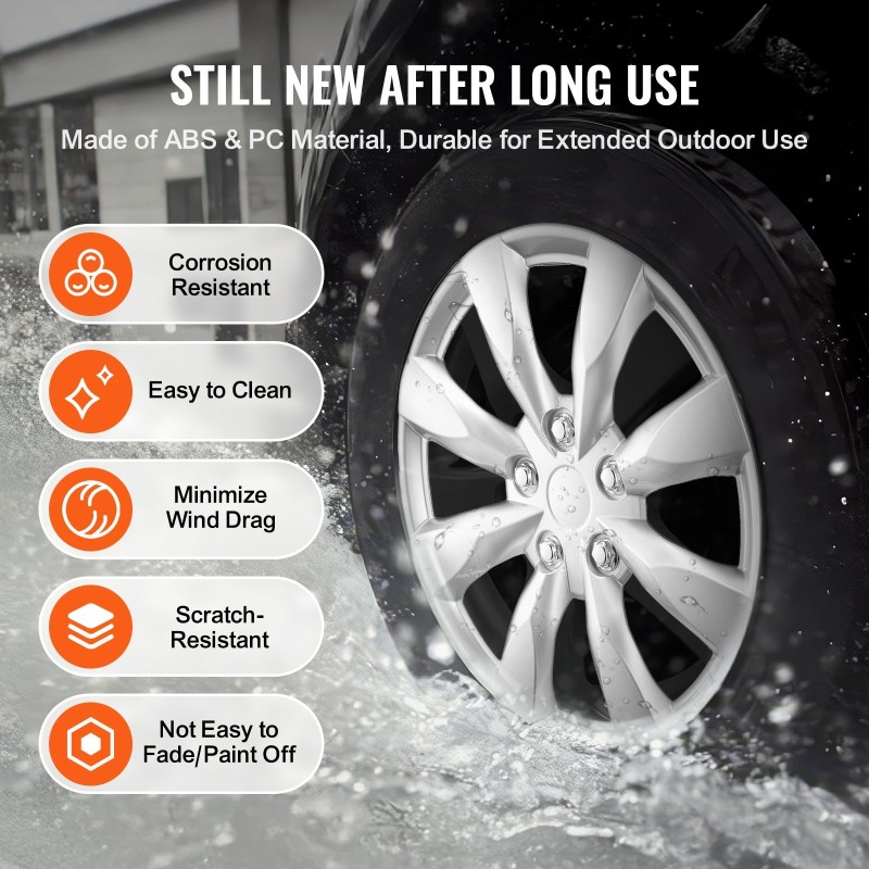 Täyskattavat muoviset 16-tuuman vannekapselit pikalukittuva kiinnitys ympärivuotiseen käyttöön