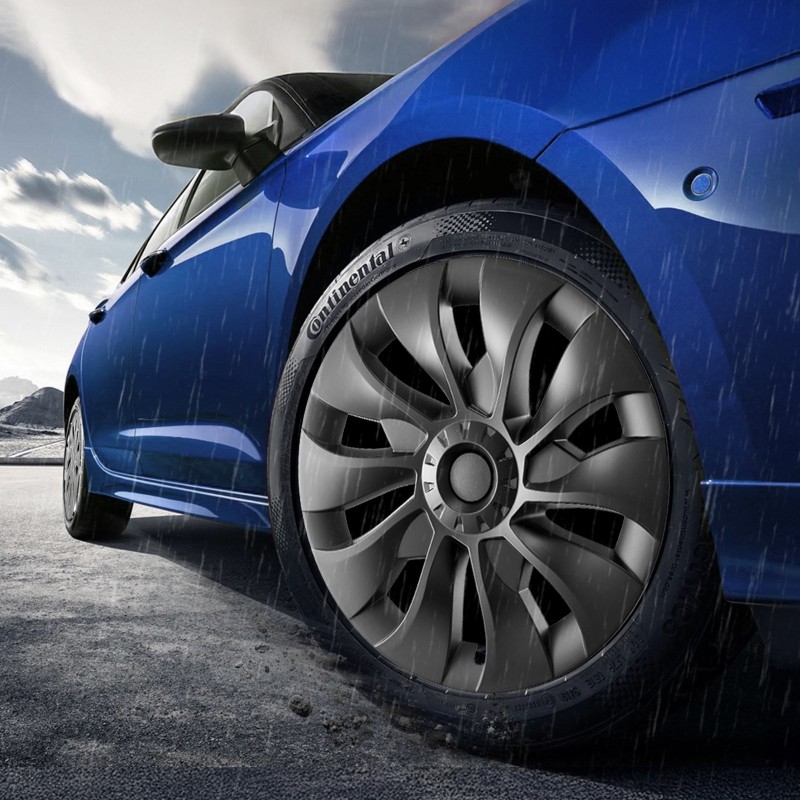 Pölykapselit 18-tuumaiset ABS+PC-komposiittimuovi venttiiliaukolla sopii Tesla Model 3 -malliin 2017–2023