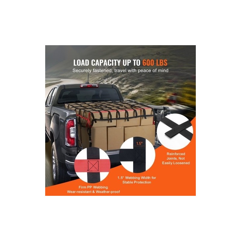 Kuormaverkko polypropeeni 2440 x 1830 mm 272 kg kantavuus 4 säädettävää hihnaa