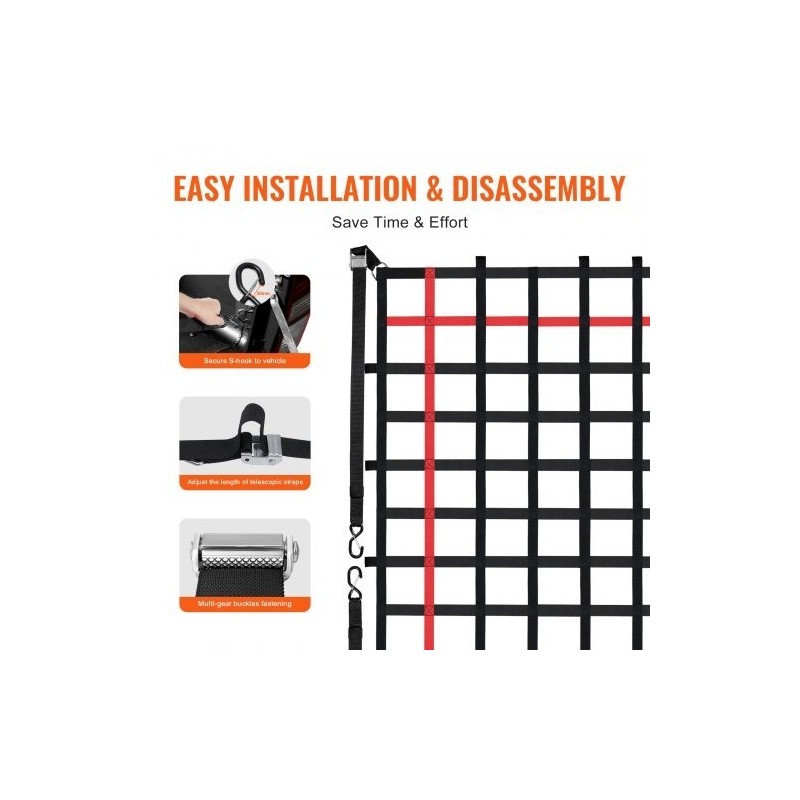 Kuormaverkko polypropeeni 2440 x 1830 mm 272 kg kantavuus 4 säädettävää hihnaa
