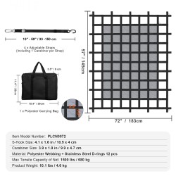 Kuormaverkko polyesteri 1830 x 1450 mm 680 kg avolavoille ja perävaunuihin