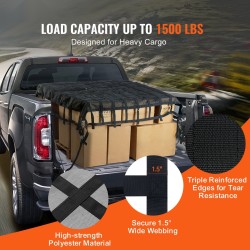 Kuormaverkko polyesterinauha 2440×2060 mm raskaaseen käyttöön ruostumattomilla D-renkailla