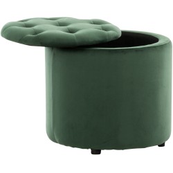 Tyylikäs samettinen säilytysjakkara napituksella ja pehmusteella