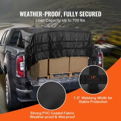 Kuormaverkko PVC-pinnoitettua kangasta 3050 x 2670 mm säädettävillä hihnoilla kumipäällysteisillä koukuilla