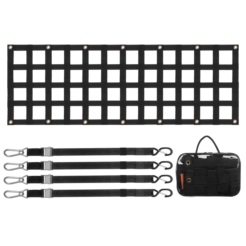 Takaluukun kuormaverkko polypropeenia 1525x470 mm 272 kg 4 säädettävää hihnaa