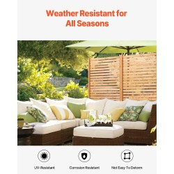 Puinen vapaasti seisova näkösuojapaneeli 91 x 187 cm ulkokäyttöön