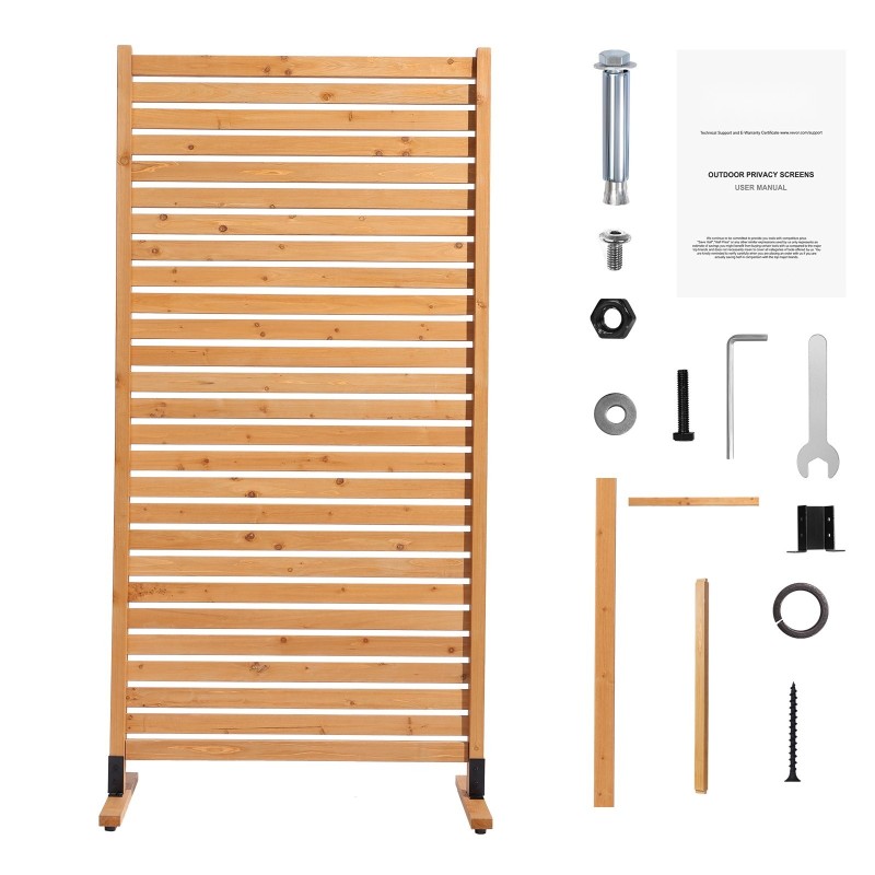 Puinen vapaasti seisova näkösuojapaneeli 91 x 187 cm ulkokäyttöön
