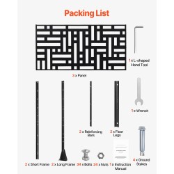 Metallinen 3-paneelinen vapaasti seisova näkösuoja 120×50,8×193 cm musta