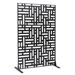 Metallinen 3-paneelinen vapaasti seisova näkösuoja 120×50,8×193 cm musta