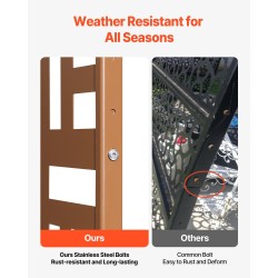 Metallinen 3-paneelinen yksityisyysseinä 91 x 191 cm ruskea vapaasti seisova jalustalla parvekkeelle