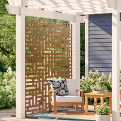 Metallinen 3-paneelinen yksityisyysseinä 91 x 191 cm ruskea vapaasti seisova jalustalla parvekkeelle