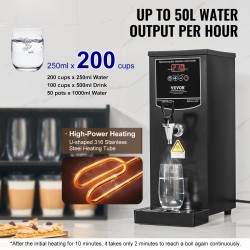 Kuumavesiautomaatti 10 litraa ammattikäyttöön 2500 wattia 50 litraa tunnissa 316 ruostumatonta terästä