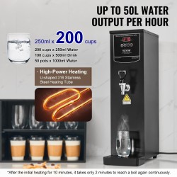 Kaupallinen vedenkeitin 20 litraa 3000 wattia 50 litraa tunnissa 316 ruostumatonta terästä