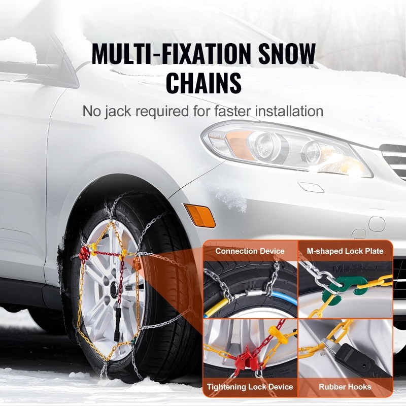 Lumiketjut mangaaniseosterästä 2 kpl sopivat renkaisiin 225/70-15–245/45-18