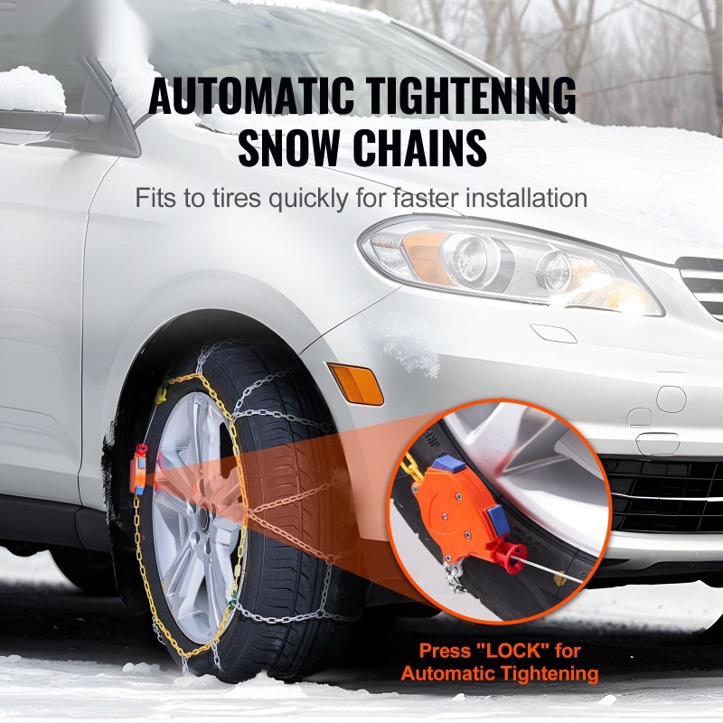 Lumiketjut mangaaniseosterästä 2 kpl useille rengaskoille henkilöautoihin katumaastureihin pickupeihin kuorma-autoihin