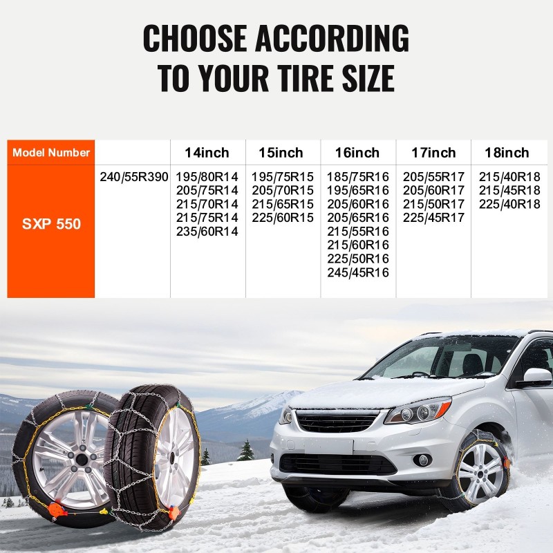 Lumitketjut mangaaniseosteräksestä henkilöautoihin katumaastureihin ja kevyisiin kuorma-autoihin 2 kpl