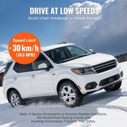 Lumisokket mangaaniseosterästä, 2 kpl, hopea, talviolosuhteisiin, henkilöautoihin, maastureihin ja lava-autoihin