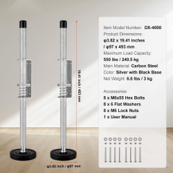 Tikastasaaja hiiliteräksinen säädettävä 493 mm 249,5 kg kantavuus epätasaisille alustoille
