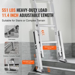 Tikastasaaja hiiliterästä säädettävä 288 mm liukuestokumijaloilla askel- ja jatkotikkaisiin