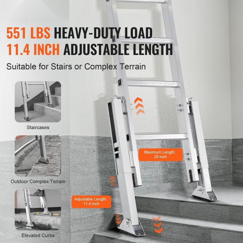 Tikastasaaja hiiliterästä säädettävä 288 mm liukuestokumijaloilla askel- ja jatkotikkaisiin